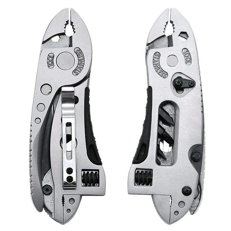 Repair Survival Hand Multi Tools Mini Multitool Pliers Pocket Knife Screwdriver Set Kit Adjustable Wrench Jaw Spanner