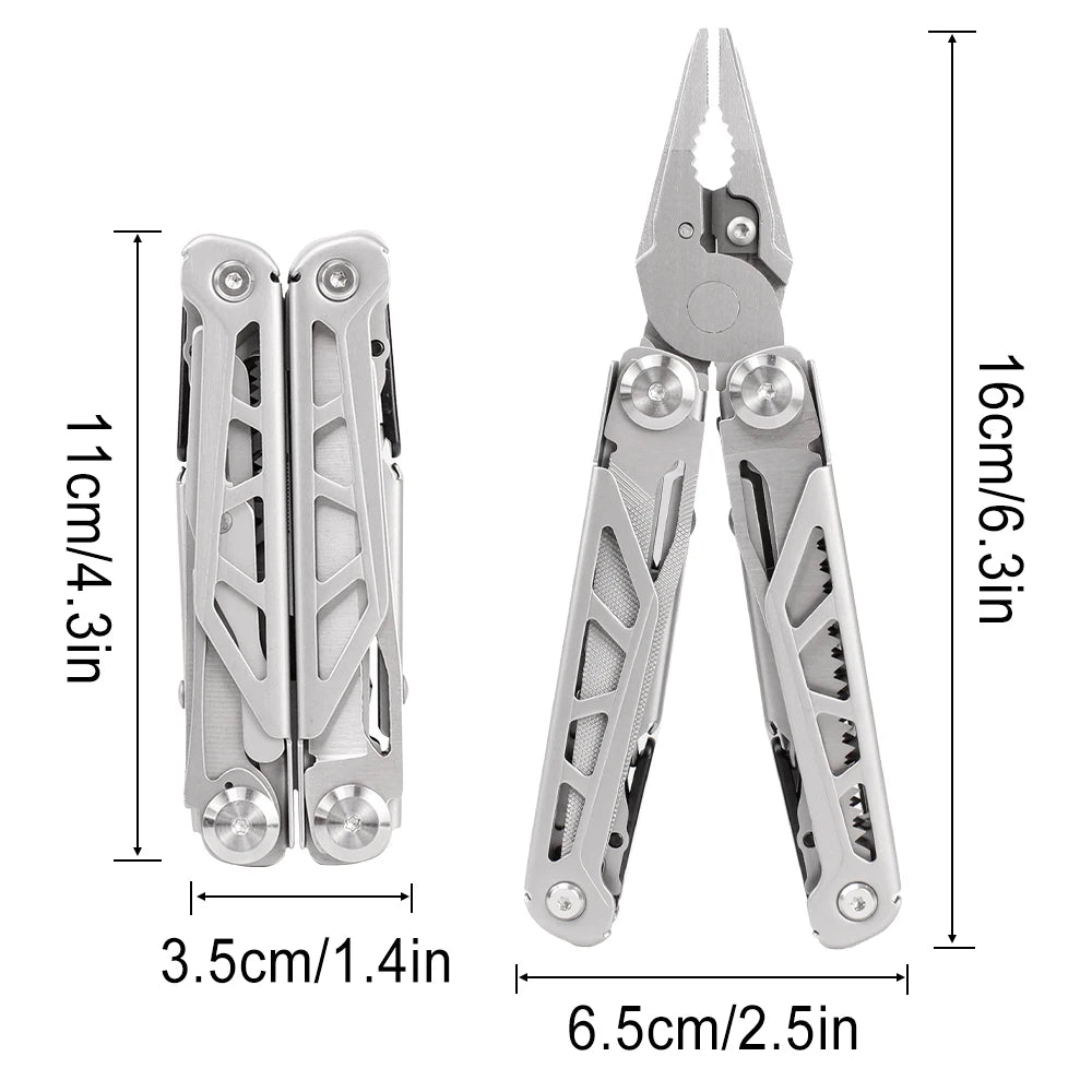 ZK30  Stainless Steel Multi-tool Pocket Knife Plier Folding Plier Mini Portable Folding Pliers Outdoor Camping Survival EDC Tool