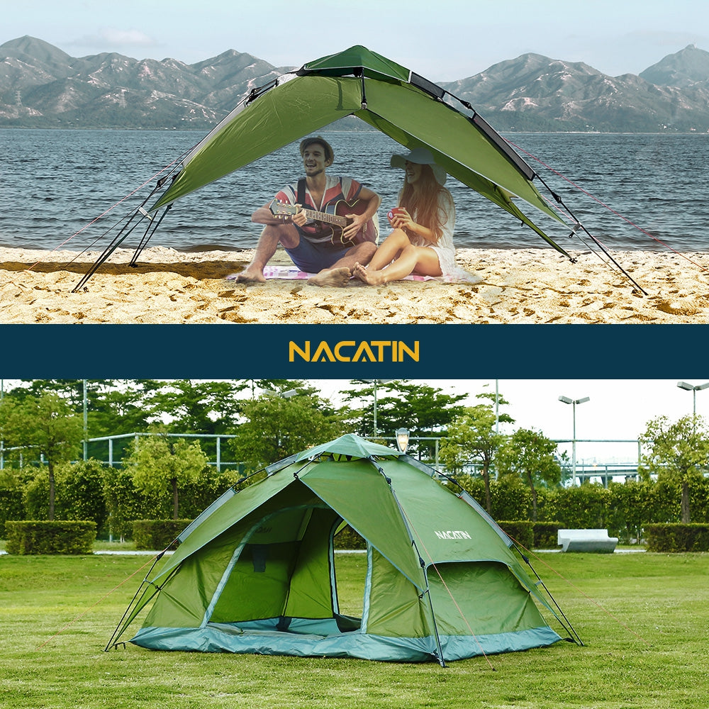 NACATIN Automatic Dome Tent Double-skin Spring-loaded Camping Waterproof Oxford PU 3000mm Outdoor Mosquito Net