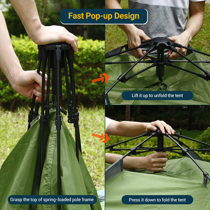 NACATIN Automatic Dome Tent Double-skin Spring-loaded Camping Waterproof Oxford PU 3000mm Outdoor Mosquito Net