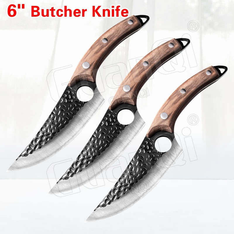 Fish Filleting Knife Stainless Steel Boning Knife Handmade Fishing Knife Kitchen Meat Cleaver Camping Cutter Chef Knives