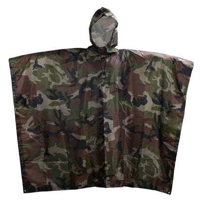 Outdoor Hooded Breathable Rainwear Camo Poncho Army Tactical Raincoat Camping Hiking Hunting Birdwatching Suit Travel Rain Gears