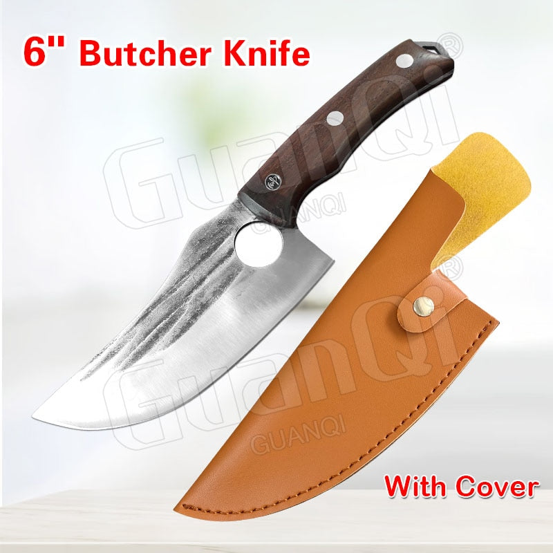 Fish Filleting Knife Stainless Steel Boning Knife Handmade Fishing Knife Kitchen Meat Cleaver Camping Cutter Chef Knives