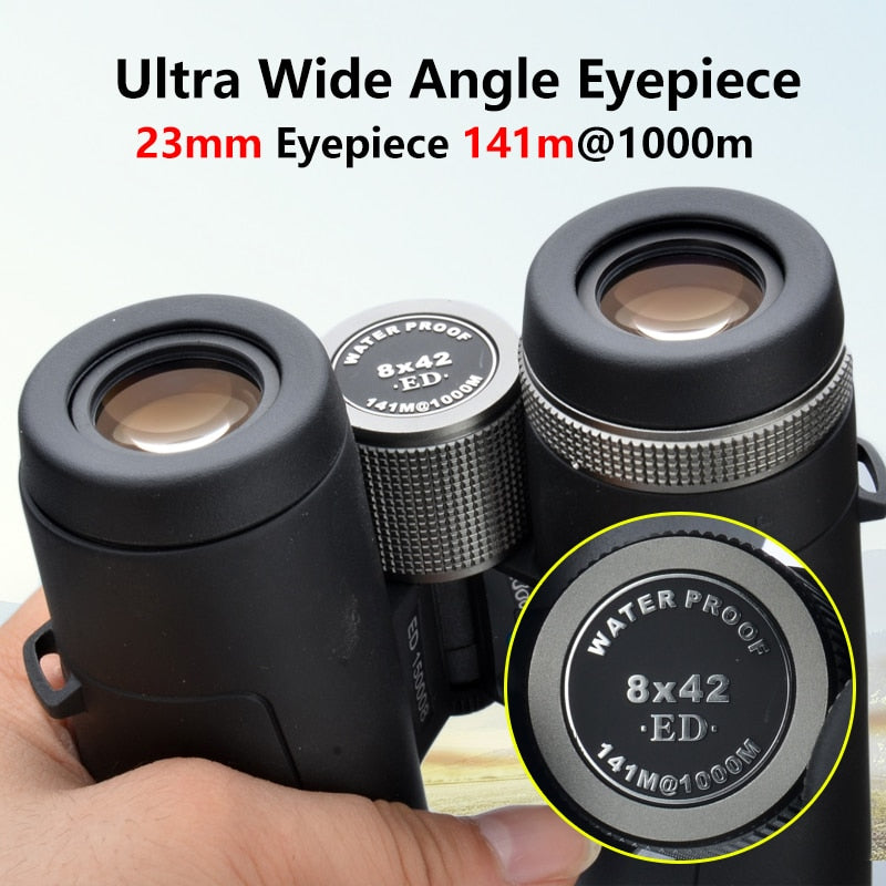 Saga High Definition Binoculars 8X42 10X42 ED Lens Camping Hunting Scopes Large Eyepiece Telescope Professional Binocular Hd