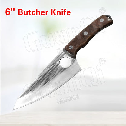 Fish Filleting Knife Stainless Steel Boning Knife Handmade Fishing Knife Kitchen Meat Cleaver Camping Cutter Chef Knives