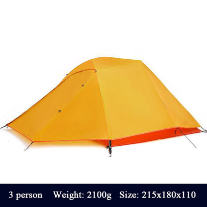 Hewolf Camping Tents Double-layer Single 20D Nylon Silicon Aluminum Pole Ultralight Outdoor Travel Waterproof Cycling Tent