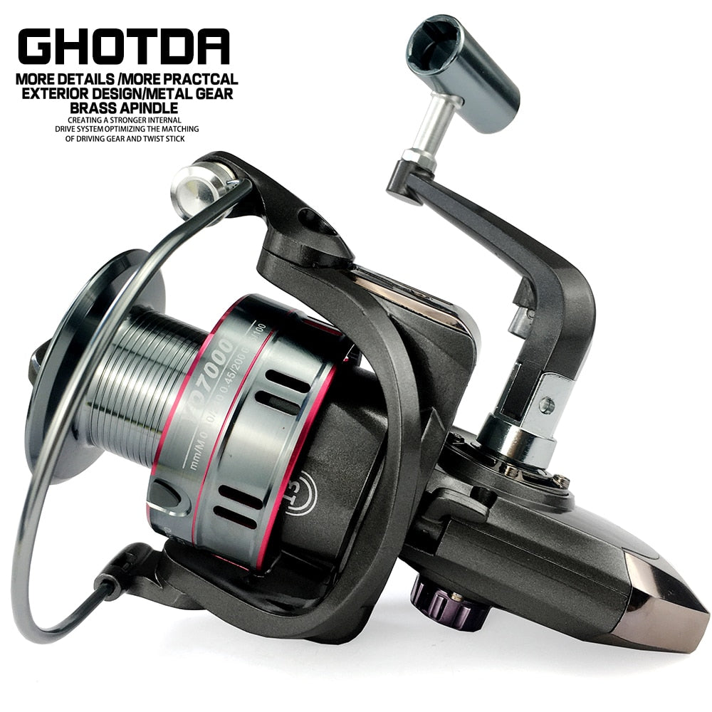 GHOTDA Fishing Reel Spinning 1000-7000 Series Metal Spool Spinning Wheel for Sea Fishing Carp Fishing