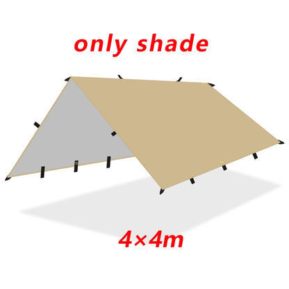 4x4m 4x3m 3x3m 19 Hang Points Tent Tarp Survival Sun Shelter Shade Canopy Outdoor Backpacking Waterproof Camping Awning SunShade