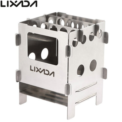 Lixada Portable Titanium Wood Stove Camping Equipment Folding Stove Outdoor Wood Stove Furnace Lightweight Bbq Picnic Survival