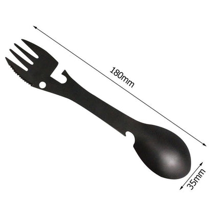 Multi-functional Outdoor Tools Stainless Steel Camping Survival EDC Kit Practical Fork Knife Spoon Bottle/Can Opener