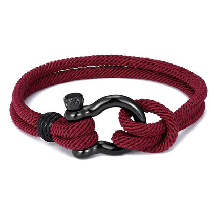 MKENDN Navy style Camping Parachute cord Survival Anchor Bracelet Men Women with Black Stainless Steel Sport Buckle