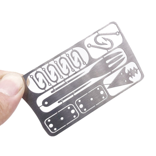 Camping Survival Multifunction Card Pocket Knife Fishing Hook Fork Survival Gear Kit Fishing Hunting