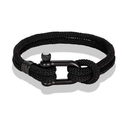 MKENDN Navy style Camping Parachute cord Survival Anchor Bracelet Men Women with Black Stainless Steel Sport Buckle