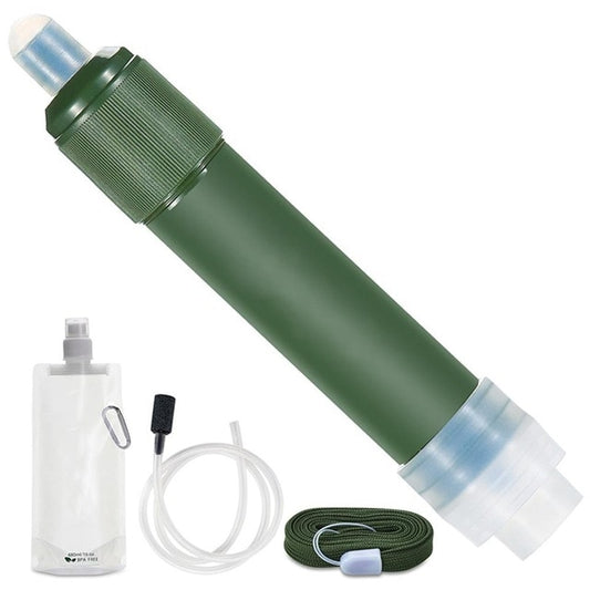 Outdoor Water Filter Straw Portable Filtration System 2-Stage Water Purifier Survival Gear for Camping Hiking Climbing and Emerg