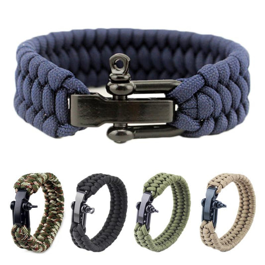 1* Outdoor Camping Rescue 7 Strand Wristband Survival Parachute Cord Braided Rope Adjustable Emergency Hand Strap Bracelet TSLM1