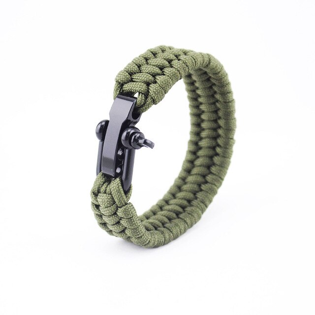 1* Outdoor Camping Rescue 7 Strand Wristband Survival Parachute Cord Braided Rope Adjustable Emergency Hand Strap Bracelet TSLM1