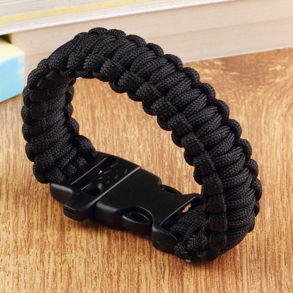 1PC Outdoor Camping Paracord Parachute Cord Emergency Survival Braided Rescue Bracelet Rope with Whistle Buckle