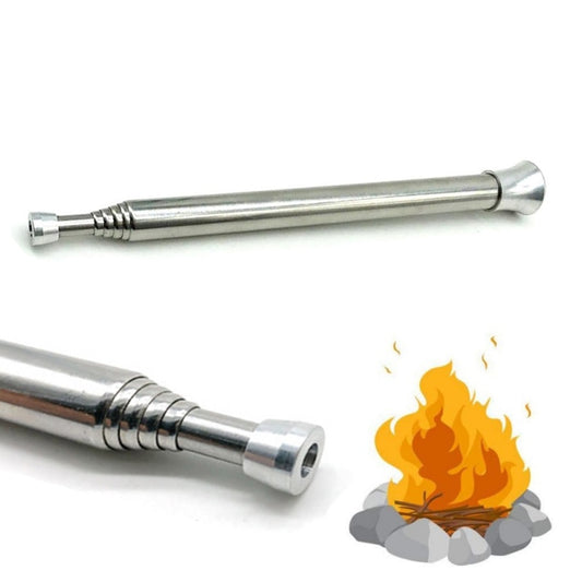 Outdoor Cooking Survival Blow Fire Tube Portable Fire Starter Tube Retractable Stainless Steel Camping Blow Fire Tube Blowpipe