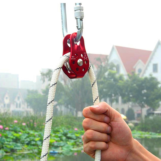 Outdoor Rock Climbing Single Fixed Pulley Mountaineering Rope Climbing Rappelling Survival Equipment Outdoor Climbing Goods